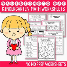 Load image into Gallery viewer, Valentine's Day Activities Kindergarten,  Valentines Day Math