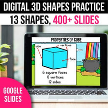 Load image into Gallery viewer, 3D Shapes Math Games and Activities for Google Slides