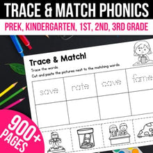 Load image into Gallery viewer, Phonics Read Trace Match: CVC, CVCe, Blends, Digraphs, Sight Words