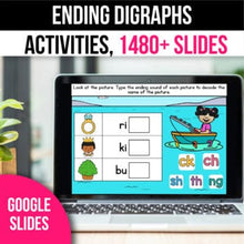 Load image into Gallery viewer, Ending Digraphs Activities Phonics Classroom Literacy Centers - Google Slides