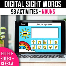 Load image into Gallery viewer, Digital Sight Word Practice Google Slides Back to School Activities Winter Nouns