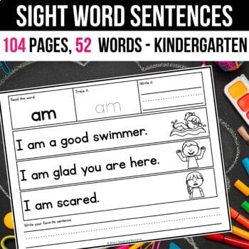 I can read Sight Word Fluency Practice for Kindergarten Worksheets – My ...