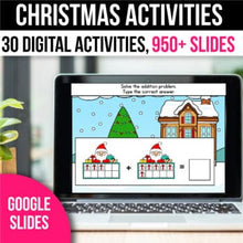 Load image into Gallery viewer, Digital Christmas Activities Kindergarten - Math and Literacy Games for Google Slides