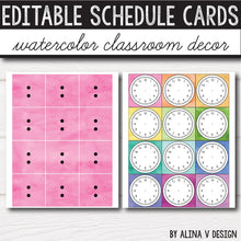 Load image into Gallery viewer, Daily Schedule Cards EDITABLE - Watercolor INSTANT DOWNLOAD