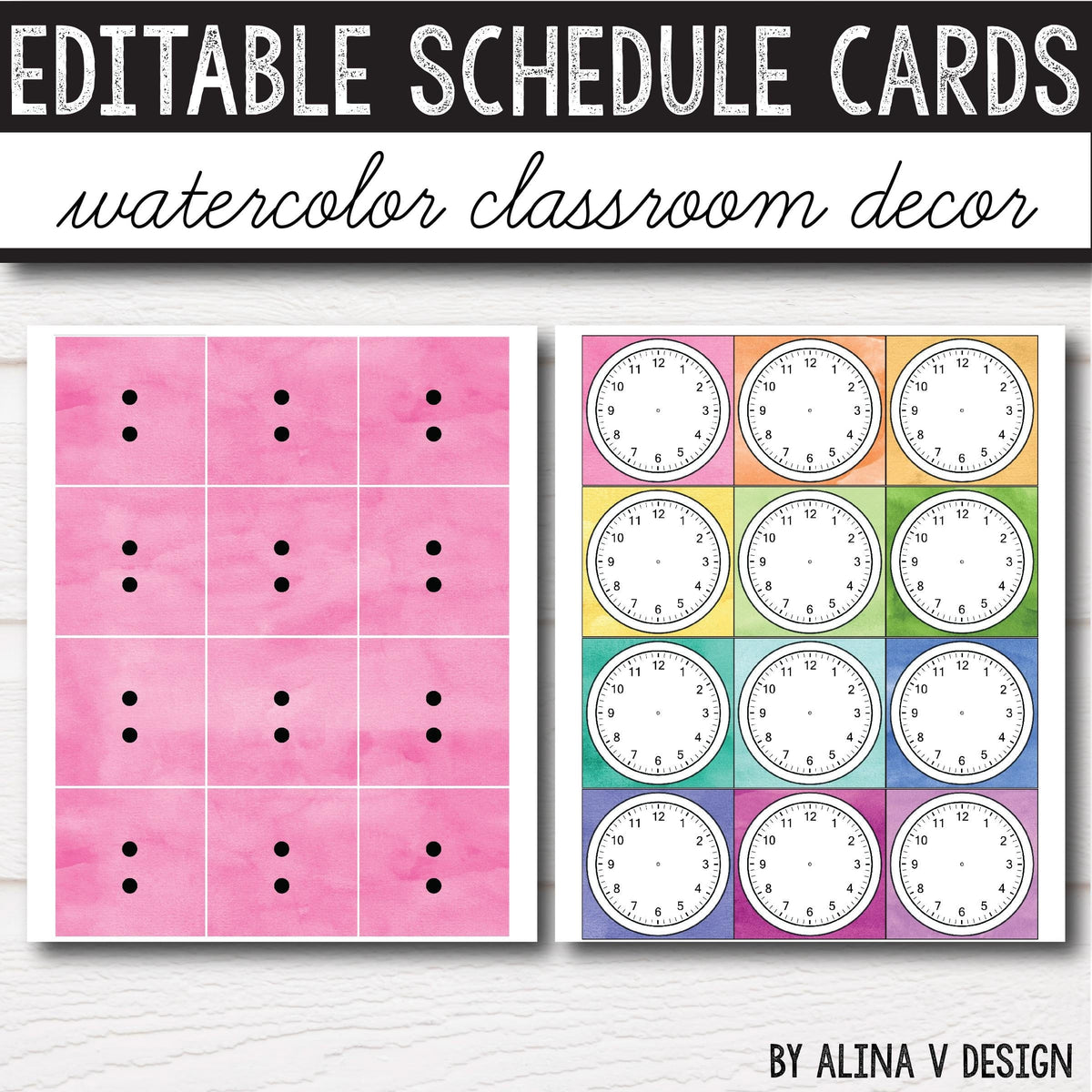 Daily Schedule Cards EDITABLE - Watercolor – My Nerdy Teacher daily-schedule-cards-editable-watercolor-my-nerdy-teacher