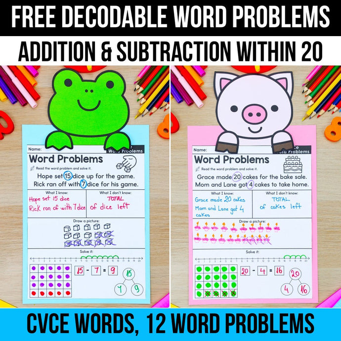 FREE CVCe Decodable Word Problems: A Fun, Easy Way to Strengthen Math and Reading Skills