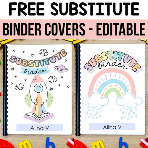 FREE Editable Substitute Binder Covers