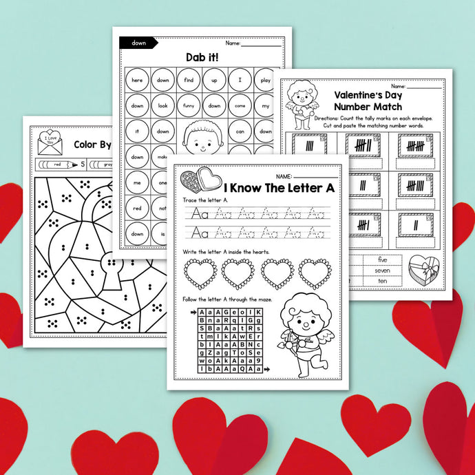 FREE Valentine's Day Worksheets For Preschool