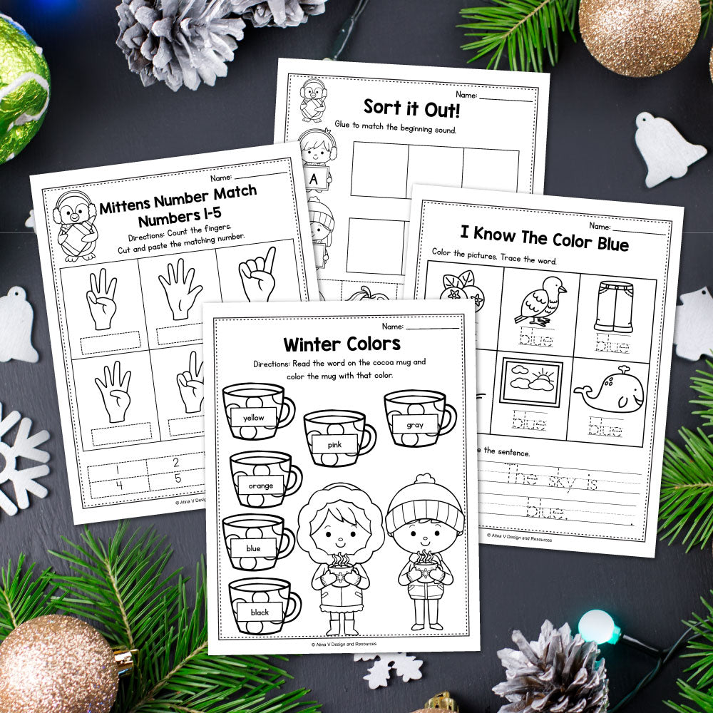 Winter Activities Freebie free printable winter worksheets for preschool – my nerdy teacher