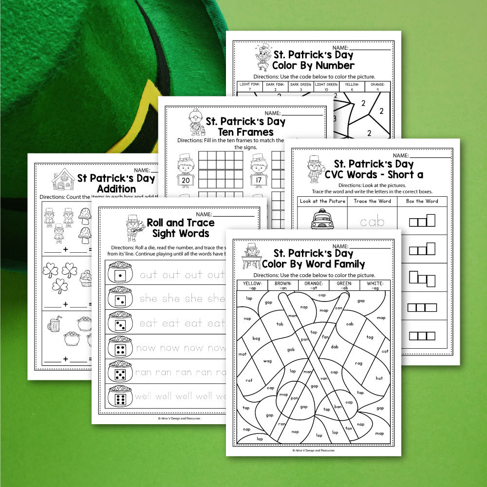 FREE St. Patrick's Day Worksheets For Kindergarten – My Nerdy Teacher