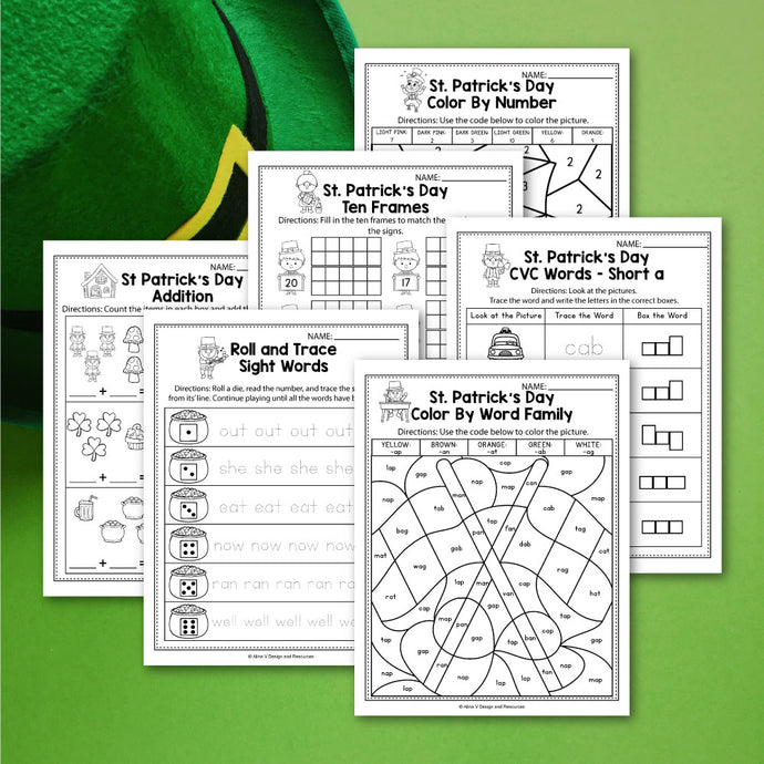 FREE St. Patrick's Day Worksheets For Kindergarten