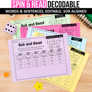 Buy3Get1 FREE B12 - Beginning Sounds, Digraphs and Blends, Roll and Read, Write the Room