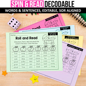 Buy3Get1 FREE B12 - Beginning Sounds, Digraphs and Blends, Roll and Read, Write the Room