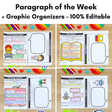 Load image into Gallery viewer, Paragraph of the Week + Graphic Organizers - Editable