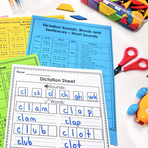 Buy3Get1 FREE B3 - Dictation Practice, Decodable Passages + Word Work, Phonics Books, Sentence Pyramids