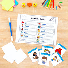 Load image into Gallery viewer, Buy3Get1 FREE B12 - Beginning Sounds, Digraphs and Blends, Roll and Read, Write the Room