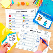 Load image into Gallery viewer, Buy3Get1 FREE B12 - Beginning Sounds, Digraphs and Blends, Roll and Read, Write the Room