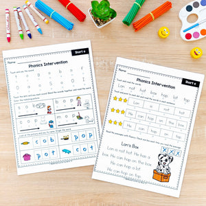 Decodable Readers Passages Bundle + Phonics Reading Intervention Bundle