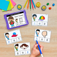 Load image into Gallery viewer, Buy3Get1 FREE B15 - CVC Word Worksheets, Phonics Books, Short Vowels Task Cards