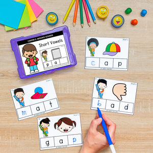 Buy3Get1 FREE B15 - CVC Word Worksheets, Phonics Books, Short Vowels Task Cards