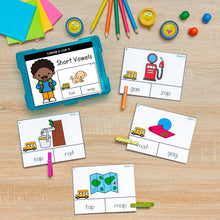 Load image into Gallery viewer, Buy3Get1 FREE B15 - CVC Word Worksheets, Phonics Books, Short Vowels Task Cards