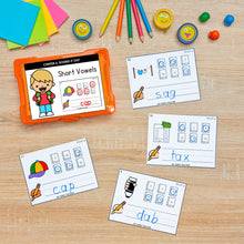 Load image into Gallery viewer, Short Vowel Themed Phonics Task Cards - SOR Aligned GROWING BUNDLE