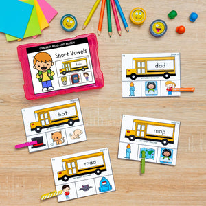 Buy3Get1 FREE B15 - CVC Word Worksheets, Phonics Books, Short Vowels Task Cards