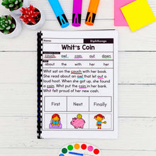Load image into Gallery viewer, 50 Diphthongs Decodable Read &amp; Sequence Phonics Passages