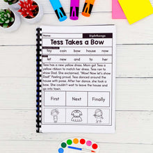 Load image into Gallery viewer, 50 Diphthongs Decodable Read &amp; Sequence Phonics Passages
