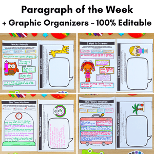 Paragraph of the Week + Graphic Organizers - Editable