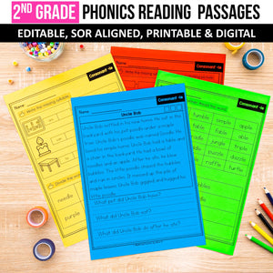 Buy3Get1 FREE B11 - Multisyllabic Words, Reading Passages, Decodable Poems, Partner Plays