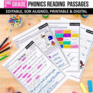 Buy3Get1 FREE B11 - Multisyllabic Words, Reading Passages, Decodable Poems, Partner Plays