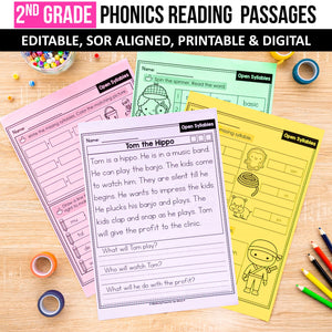 Buy3Get1 FREE B11 - Multisyllabic Words, Reading Passages, Decodable Poems, Partner Plays