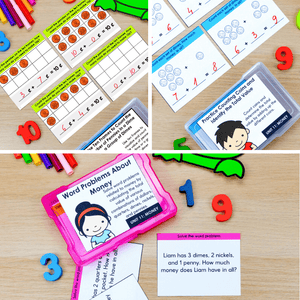 1st Grade Math Task Cards, Centers, Games MEGA BUNDLE - CCSS Aligned