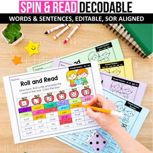 Buy3Get1 FREE B12 - Beginning Sounds, Digraphs and Blends, Roll and Read, Write the Room