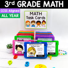 Load image into Gallery viewer, 3rd Grade Math Task Cards - CCSS Aligned