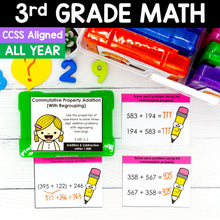 Load image into Gallery viewer, 3rd Grade Math Task Cards - CCSS Aligned