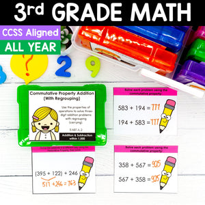 3rd Grade Math Task Cards - CCSS Aligned