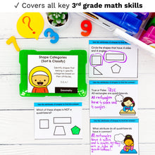 Load image into Gallery viewer, 3rd Grade Math Task Cards - CCSS Aligned