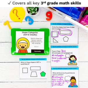 3rd Grade Math Task Cards - CCSS Aligned