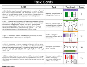 4th Grade Math Task Cards - CCSS Aligned