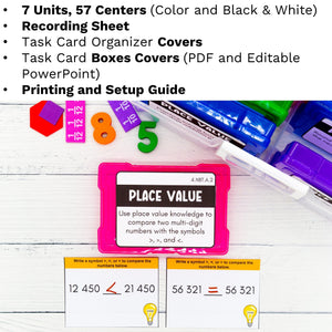 4th Grade Math Task Cards - CCSS Aligned