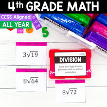 Load image into Gallery viewer, 4th Grade Math Task Cards - CCSS Aligned