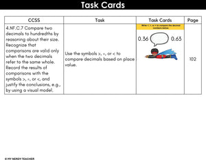 4th Grade Math Task Cards - CCSS Aligned