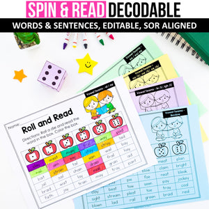 Buy3Get1 FREE B12 - Beginning Sounds, Digraphs and Blends, Roll and Read, Write the Room