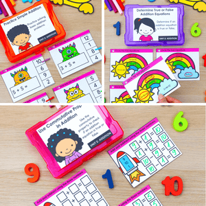 1st Grade Math Task Cards, Centers, Games MEGA BUNDLE - CCSS Aligned