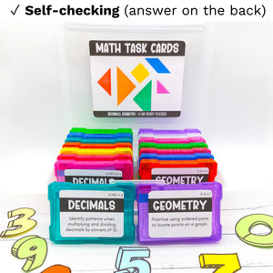 5 group cards 1st grade 5th Grade Math Task Cards