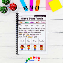 Load image into Gallery viewer, 50 Blends &amp; Digraphs Decodable Read &amp; Sequence Phonics Passages