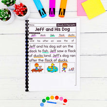 Load image into Gallery viewer, 50 Blends &amp; Digraphs Decodable Read &amp; Sequence Phonics Passages