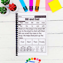 Load image into Gallery viewer, 50 Blends &amp; Digraphs Decodable Read &amp; Sequence Phonics Passages